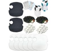 16-Pack Filter Media Kit Compatible with AllPondSolutions 1000EF & EF1 (400 Litres) External Fish Tank Filter. Suitable for Coldwater, Tropical & Marine Aquariums, Includes Coarse Pads, Ceramic Rings