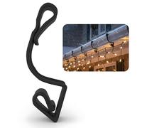16 Pack Giant Gutter Hooks for Outdoor Lights - Black Plastic Gutter Clips, Strong Heavy Duty Large Christmas Light Clips Weatherproof for Hanging Outdoor Christmas String Lights