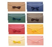 16 Pack Kraft Paper Gift Envelopes with Ribbon, Coloured Envelopes, for Handmade Invitations Letters, Christmas Card, Graduation Card (22 * 11CM/ 8 Colors)