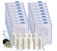 16 Pack Large Filter Cartridges + 10 Ammonia Reducer Pads for Aqueon | Fit Aqueon QuietFlow Filter LED PRO Size 20,30,50,75/Power Filter Size 20,30,50,55/75, E Internal Size 40 and Canister Filter