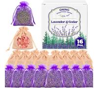 16 Pack Lavender & Cedar Chips Bags - 100% Premium Dried Lavender Flowers, Cedar Lavender Fragrance Sachets, Lavender Sachets for Drawers, Closets, Storage