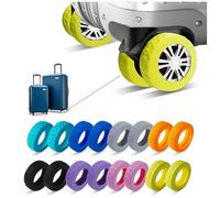 16-Pack Luggage Wheel Covers, Luggage Wheel Protector Covers for 2-2.4 inchs Wheels Suitcases，Anti-Scratch & Noise Reduction Design, Silicone MaterialDurable Travel Case Accessories(16, Yellow).