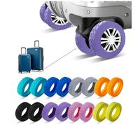 16-Pack Luggage Wheel Covers, Luggage Wheel Protector Covers for 2-2.4 inchs Wheels Suitcases，Anti-Scratch & Noise Reduction Design, Silicone MaterialDurable Travel Case Accessories(16, Purple).