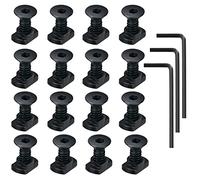 16 Pack M5 T-Nut Screw Replacement Sets,Compatible with Rail Mount, with Thread Locking Screws, Wrench and Nuts, Hardware for Standard Rail Systems (16 x Screws, 16 x Nuts and 3 x Wrench)…