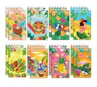 16 Pack Mini Notebooks for Party Bag, Mini Spiral Notebook flamingos Hawaiian Mini Pocket Notepads Small Notepad for Boy Girl Birthday Classroom Office Graduation Summer Aloha Party Favors (Hawaii)
