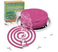 16 Pack Natural Mosquito Coils with 1 Holder & 6 Stands, Long-Lasting Outdoor Mosquito Repellent for Patio, Camping, Yard, Garden, Backyard, 4-5 Hours Burn Time, Effective Citronella Mosquito Killer