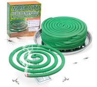 16 Pack Natural Mosquito Coils with 1 Holder & 6 Stands, Long-Lasting Outdoor Mosquito Repellent for Patio, Camping, Yard, Garden, Backyard, 4-5 Hours Burn Time, Effective Citronella Mosquito Killer
