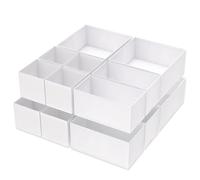 16 Pack Organisers, Underwear Drawer Organizer, Drawer Organizer Clothes, Foldable Cloth Storage Box Closet Dresser Drawer Divider Organizer for Clothes, Scarves (White)