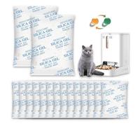 16 Pack Pet Food Desiccant Packs with Color Indicating, Compatible with PETKIT & PETLIBRO Automatic Cat Feeder, Replaced Desiccant for Most Automatic Pet Feeders, Individually Wrapped