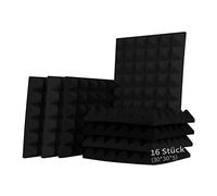 16 Pack Pyramid Acoustic Foam Panel, 2" X 12" X 12" High-Density Sound Proofing Panels, Enhanced Acoustics and Audio Quality, Soundproofing Foam for Recording Studios, Home Theaters, Bedrooms, Offices