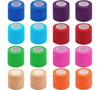16 Pack self adhesive cohesive bandage Elastic Sports Athletic Tape, 5 cm x 4.5 m, First Aid Medical and Veterinary Wrap for Humans and Animals, Perfect for Sprains of the Knee, Ankle, and Wrist