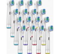 16 Pack Soft Bristles Toothbrush Heads Oral-B Compatible Replacement White | 16 Pack Soft Bristle Toothbrush Heads Oral-B Compatible White For Vitality Pro Cross Action Plaque Removal Gum Care Bundle UK