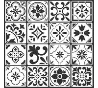 16-Pack Spanish Tile Stencil Set (6X6 Inch) Authentic Patterns for Floor and Wall, Reusable Tile Stencils for Painting on Floors, Furniture, and Canvas, DIY Spanish Talavera Home Décor