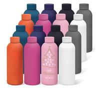 16 Pack Stainless Steel Insulated Water Bottle 17oz Blank Double Wall Vacuum Thermal Sports Bottle Personalized Metal Water Bottles Bulk for Travel Team Gift, Office