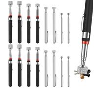 16 Pack Stainless Steel Magnetic Pick Up Tool Telescopic Magnet Stick Portable Handheld Retrieval Tool Metal Extend Wand (1.5LB 3LB 10LB 15LB) Birthday for Men Dad Husband Men Present