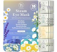 16 Pack Steam Eye Mask Variety Set Lavender Chamomile Jasmine and Unscented, Heated Eye Masks for Dry Eyes Puffiness and Relaxation, Self Heating Warm Compress for Sleep and Travel