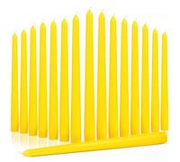 16 Pack Tapered Dinner Candles, 8 Hour Candlestick Long Burning 25 x 2 cm | Citronella Scented Yellow Taper Candle for Gift Set, Dinner, Church, Table and Home Decoration