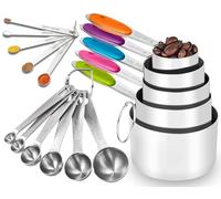16 Pack Teaspoon Measuring Spoons, 1/4 TSP, 1/8 TSP, 1/16 TSP, 1/32 TSP, 1/64 TSP Metal Measuring Spoons Set, Stainless Steel Cooking Baking Tiny Measuring Spoon for Powders, Spices, Salt