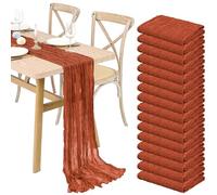 16 Pack Terracotta Cheesecloth Gauze Table Runner 55 x 300cm Long Semi-Sheer Boho Rustic Wedding Decor