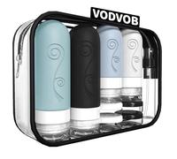 16 Pack Travel Bottles Set for Toiletries, TSA Approved Travel Containers Leak Proof Silicone Squeezable Travel Accessories 2oz 3oz for Shampoo Conditioner Lotion Body Wash (BPA Free), black, Modern