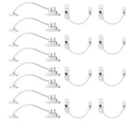 16 Pack Window Restrictors for UPVC Windows, Premium Window Door Lock, Professional Kids Security Lock Protector with Screws Keys, Window Locks for Child Safety and Protection (16PCS)