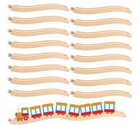 16 Pack Wooden Train Ascending Wood Train Track Expansion Packs Tracks Wood Track Pieces Descending Compatible with All Major Wooden Railways