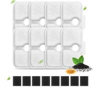 16 Packs Cat Water Fountain Filter Replacement Compatible with Dockstream Cat Water Fountain,Triple Filtration System Replacement Filter with Sponges (White, 8 Filters & 8 Sponges)