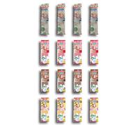 16 Packs Quick Milk Drinking Straws, 5 Straws, Strawberry, Chocolate, Vanilla and Fruit Flavour with Genussleben Transport Protection