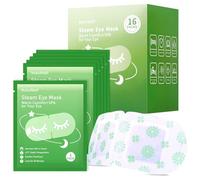 16 Packs Steam Mask for Dry Eyes, Self-Heating Mask for Sleep Eyestrain Relief, Disposable Wet Heating Compression Pads, Travel Essentials