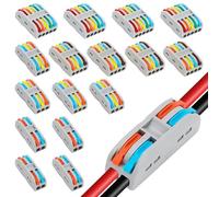 16 Packs Wire Connectors Push,Electrical Connectors Fit 2/3/4/5-Port,Cable Connector Block,Electric Wire Connectors,Terminal Block With Levers,Electrical Wire Connectors For Lighting,Sockets,Circuits