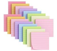 (16 Pads) Lined Sticky Notes 3x3 in Bright Ruled Stickies Colorful Super Sticking Power Memo Pads, 50 Sheets/pad