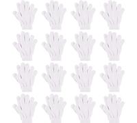 16 Pairs Kids Gloves Winter Boys or Girls Gloves Children's Warm Knit Magic Gloves Bulk for Winter Supplies, White, 6-12 Years