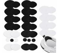16 Pairs Microfiber Heel Repair Patch Self Adhesive Heel Patch,Shoe Patches for Holes, Trainer Repair & Heel Repair Set,for Sports Shoes, Boots, High Heels (Black + White)