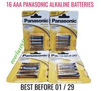 16 Panasonic AAA Alkaline High Power Batteries LR03 1.5V MN2400 Pack of 4x4