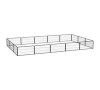 16-Panel Dog Playpen Black 100x50 cm Powder-coated Steel