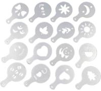 16 Patterns Coffee Stencils White Latte puccino Coffee Art Barista Stencils Templates for Hot Chocolate puccino Cookie Icing Cupcake Décor Clever
