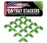 16 Pc Original Tray Stackers for Harvest Right Freeze Dryer Trays - Stacks 5 Trays - Green - Freeze Dryer Machine Accessories - Freeze Dried Food Storage - Made in USA