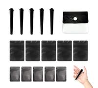 16 Pcs 120mm Smoking Rolling Cig Tube Set, Black Holder Air Tight Hard Plastic Tube, Seal Up, Includes 5 Smoking Rolling Cig Tube, 10 Smell Proof Bags, 1 Ash Pouch, Ideal for Men