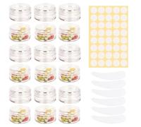 16 pcs 15ml sample cosmetic pots,clear mini small pots with lids,empty cosmetics cream jars,little lip balm containers,for tiny plastic travel travel skincare product storage container jar