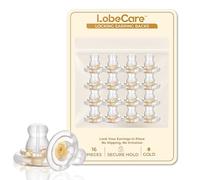 16 Pcs 18K Gold Silicone Earring Backs Replacement with Earring Backs Secure Backs for Drop Ears Soft Hypoallergenic Design for Daily Comfort 16 Pcs