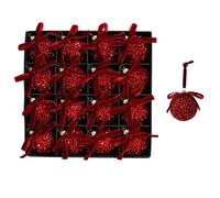 16 pcs 2.36 Inch Glitter Shatterproof Tinsel Christmas Ball Ornament with Bow Sequin Hanging Xmas Tree Decoration Indoor Outdoor for Xmas Wedding Decor (A)