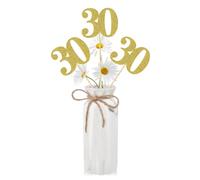 16 PCS 30th Birthday Centerpiece Sticks Double Sided Gold Glitter 30th Anniversary Centerpieces for Tables Number 30 Table Flower Toppers Party Decorations Supplies