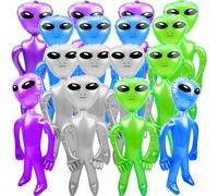16 Pcs 35 Inch Halloween Inflatable Alien Giant Inflatable Alien Large Blow Up Alien Jumbo Alien Inflate Balloons Toy for Birthday Halloween Alien Theme Party (Colour Set 2)