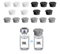 16 PCS 3ml Glass Vial Caps Protective Lids Cover Reusable Silicone Vial Cap Peptide Storage Flip Off Caps for Fridge Leakproof Dust Resistant