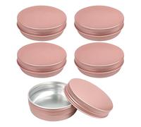 16 Pcs 60ml Small Metal Tin Jars Mini Round Tin Can Cream Salve Tin Containers Empty Lip Balm Jars Sample Size Spice Jars Small Make up Tins Jewelry Bead Storage Tins with Screw Lid Pink
