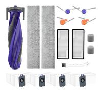 16 Pcs Accessories kit for NARWAL FLOW Robot Vacuum, 1 Zero-Tangling Floating Brush, 4 Dust Bag, 2 Dust Bin Filter, 2 Track Mop, 4 Anti-tang ling Side Brush, 2 Sponge Filter, 1 Clean Tool