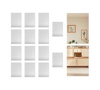 16 Pcs Acrylic Mirror Tiles,Self Adhesive Mirrors Stickers, 23x15CM Decorative Square Sticky Wall Mirrors, Shatterproof Wall-Mounted Mirror for Makeup Home Workout Gym Hallway Self Adhesive