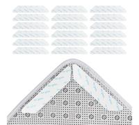 16 Pcs Adhesive Grippers for Rug - Reusable Rug Tape, Carpet Stickers for Rugs, Anti Slip Rug Grips for Wooden Floors, Washable Rug Stickers for Hard Floors & Corners (Strip)