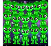 16 Pcs Alien Balloons, 32in Inflatable Green Alien Funny Inflatable Alien Balloon Blow Up Alien for Alien Party, Halloween, Christmas, Birthday Decoration
