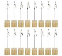 16 PCS Alligator Clips with Wooden Base,Crocodile Memo Clip for Craft Photo Card (2.5cm)